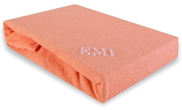 EMI barackszínű frottír gumis lepedő, 90 (100)x200-as lap