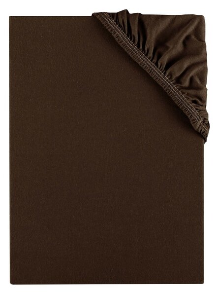 EMI sötétbarna 100% pamutjersey gumis lepedő, Gyerek lepedő 70x140