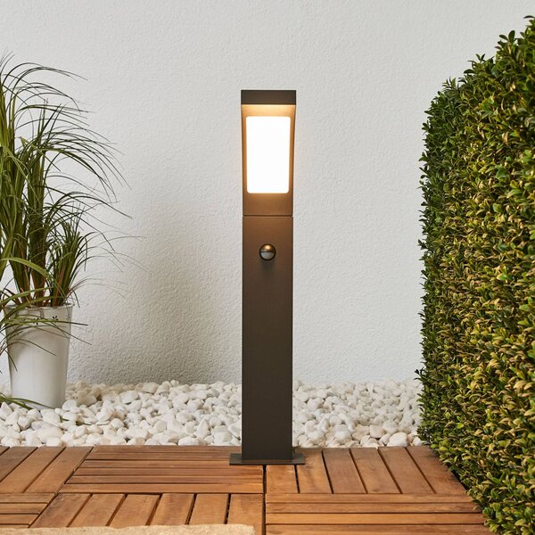 Lucande LED-es Juvia lámpa, 60 cm, mozgásérzékelő, IP54, Fekete, Alumínium, Modern