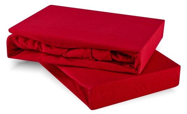 EMI piros 100% pamutjersey gumis lepedő, Gyerek lepedő 60x120