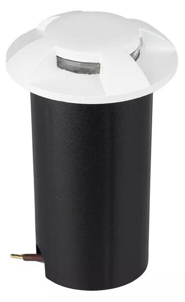 V-TAC 1W 12V kültéri, 4 irányú talajlámpa, fehér, IP67 90°, hideg fehér - SKU 1471