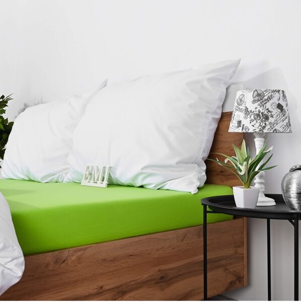 EMI zöld 100% pamutjersey gumis lepedő, Gyerek lepedő 60x120
