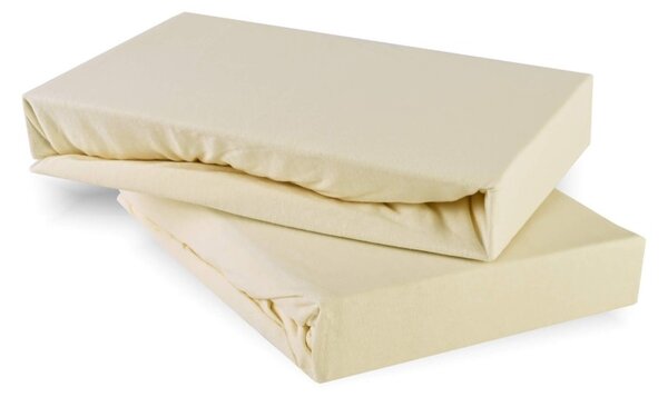 EMI krémszínű 100% pamutjersey gumis lepedő, Gyerek lepedő 60x120