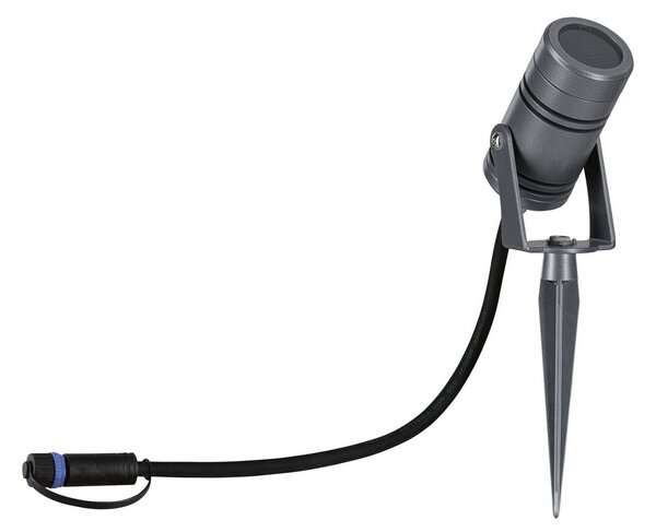 Paulmann Plug & Shine LED földi tüskés reflektor Radon, dimmelhető, Alu / szürke / cink, Alumínium