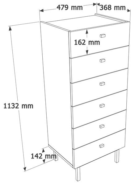 Luke komód, 47,9 cm – LK5-CS