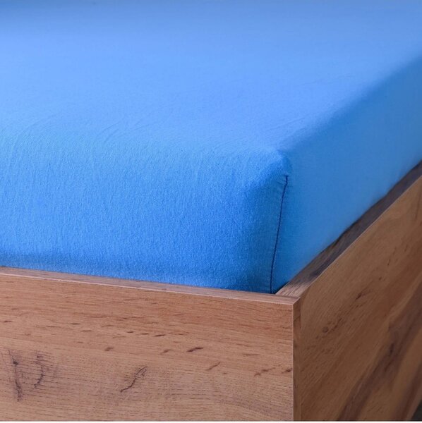EMI kék 100% pamutjersey gumis lepedő, Gyerek lepedő 60x120