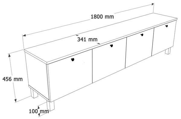 Nord TV-állvány, 180 cm – ND7-SW