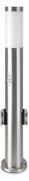V-TAC kültéri, mozgásérzékelős állólámpa, 60 cm, 2 db aljzattal, E27 foglalattal - SKU 8977
