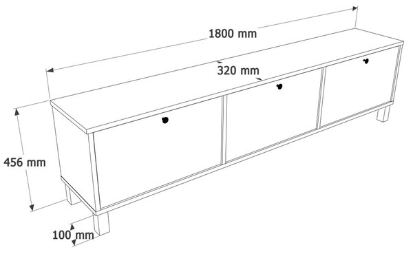 Nord TV-állvány, 180 cm – ND6-SW