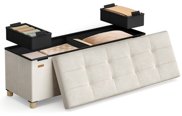 Bancuta hol cufar cu depozitare Melisa Bej 110x38x40 cm