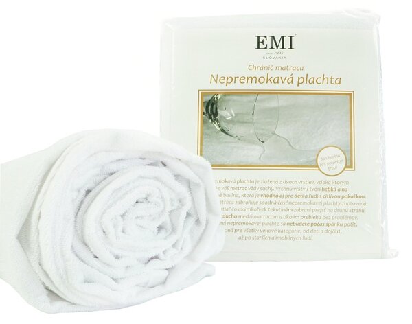 EMI fehér vízhatlan lepedő sarokgumival, Gyerek lepedő 60x120