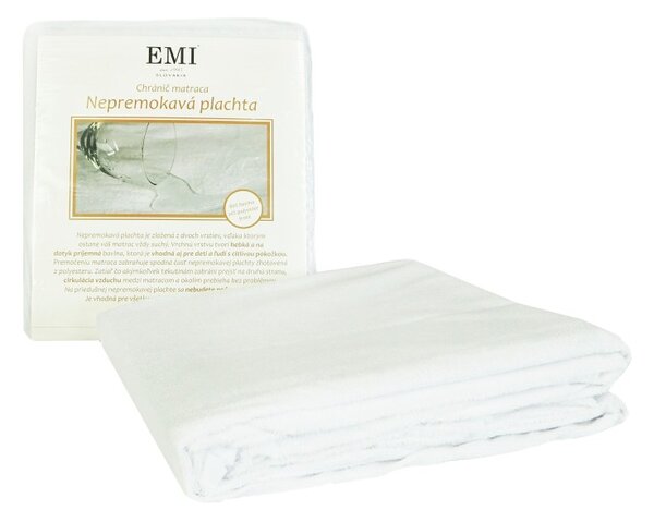 EMI fehér vízhatlan lepedő sarokgumival, Gyerek lepedő 60x120