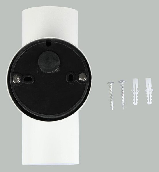 V-TAC kültéri, kerek, fehér fali lámpa, 2xGU10 foglalattal - SKU 7570