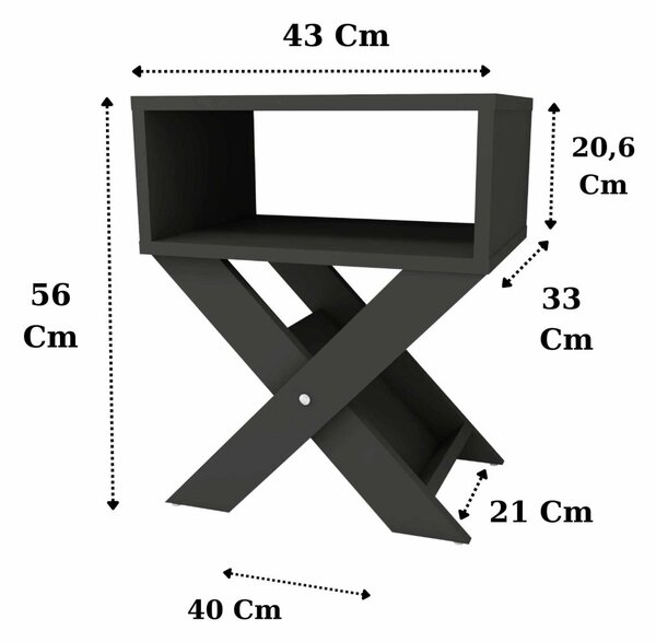 Dohányzóasztal, antracit, 43 cm
