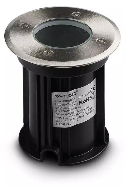 V-TAC kerek talajlámpa, IP65, GU10 foglalattal - SKU 7515