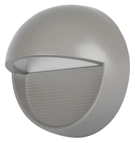 V-TAC 3W szürke LED lépcsővilágítás, kerek, IP65, meleg fehér - SKU 1406
