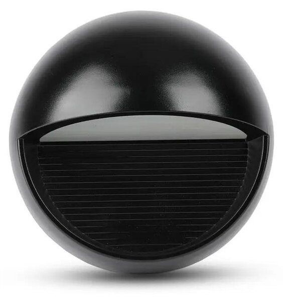 V-TAC 3W fekete LED lépcsővilágítás, kerek, IP65, meleg fehér - SKU 1404