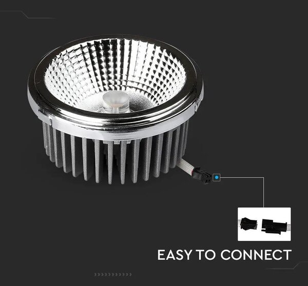 V-TAC süllyeszthető AR111 LED mélysugárzó lámpa 20W meleg fehér 40°/20° - SKU 2792