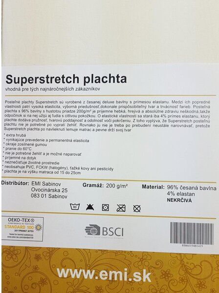 EMI natúr szupersztreccs lepedő, 90 (100)x200-as lap