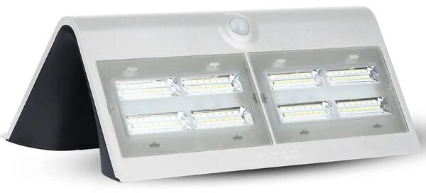 V-TAC napelemes, mozgásérzékelős LED reflektor, fehér, 7W természetes fehér - SKU 8278