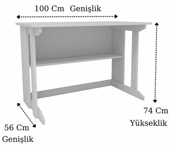 Pillar íróasztal, fehér, 100 cm