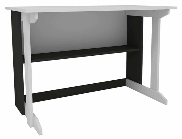 Pillar íróasztal, fehér-antracit, 100 cm