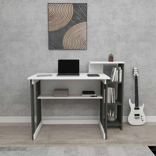 Saye íróasztal, antracit-fehér, 106 cm