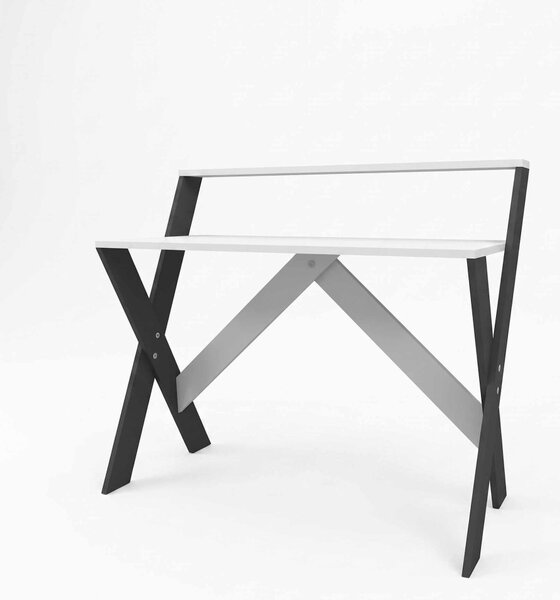 Íróasztal, antracit-fehér, 90 cm