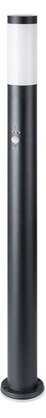 V-TAC kültéri, mozgásérzékelős fekete állólámpa, 110 cm, E27 foglalattal - SKU 8983