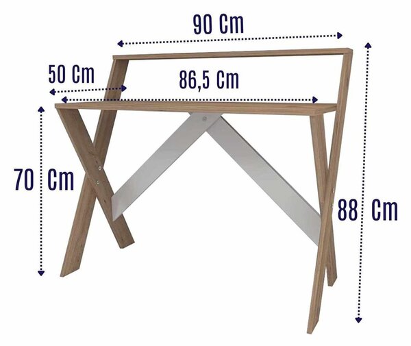 Íróasztal, antracit-atlanti fenyő, 90 cm