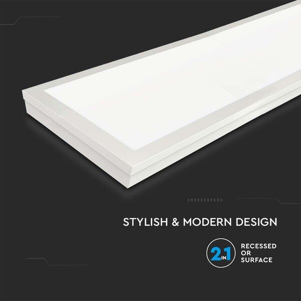V-TAC 2in1 LED panel hideg fehér 40W 120 x 30cm, 110 Lm/W - SKU 216626