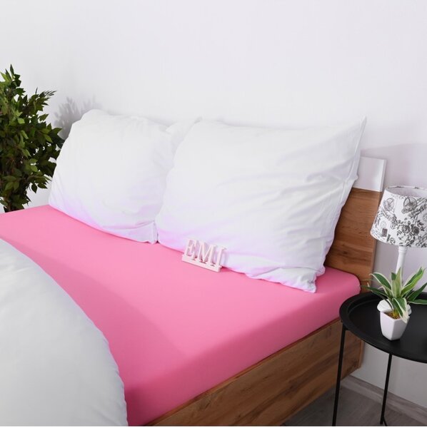 EMI rózsaszín 100% pamutjersey gumis lepedő, Gyerek lepedő 80x160