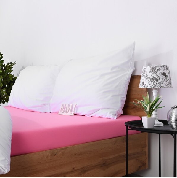 EMI rózsaszín 100% pamutjersey gumis lepedő, Gyerek lepedő 80x160
