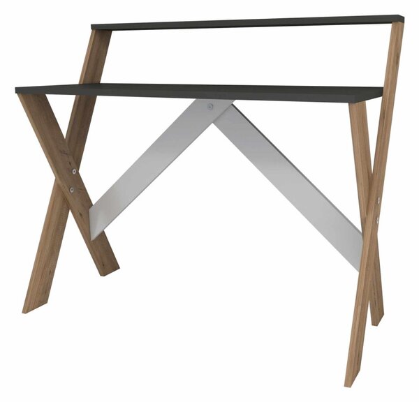 Íróasztal, antracit-atlanti fenyő, 90 cm