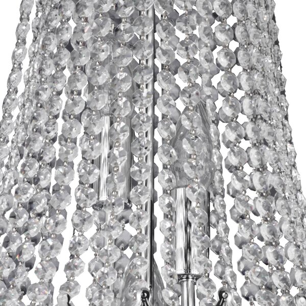 Searchlight Kristály csillár Versailles króm 55 cm, dimmelhető, Króm / ezüst, Nappali / Étkező, Kristály