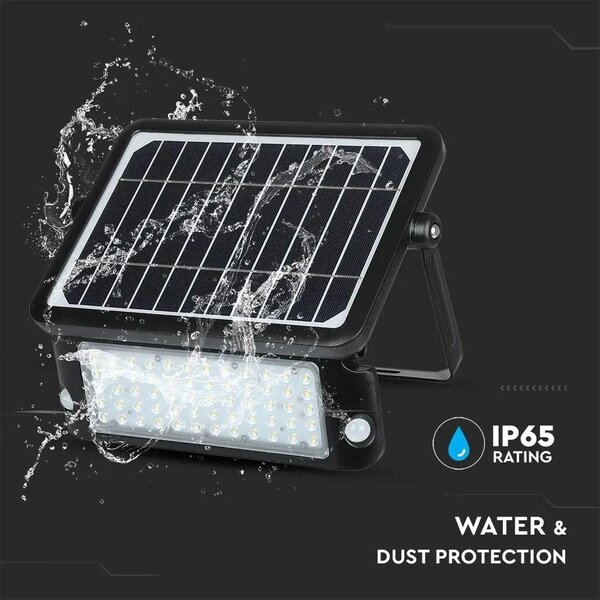 V-TAC napelemes mozgásérzékelős LED reflektor 10W természetes fehér 110 Lm/W - SKU 9869