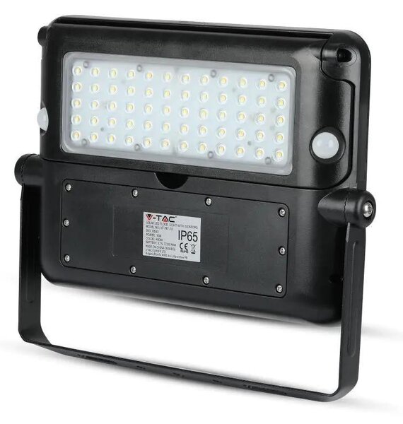 V-TAC napelemes mozgásérzékelős LED reflektor 10W természetes fehér 110 Lm/W - SKU 9869