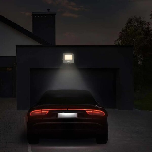 V-TAC beépített mozgásérzékelős LED reflektor 10W természetes fehér, fehér házzal - SKU 20293