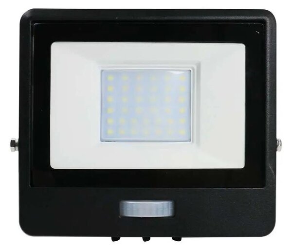 V-TAC beépített mozgásérzékelős LED reflektor 30W hideg fehér, fekete házzal - SKU 20288