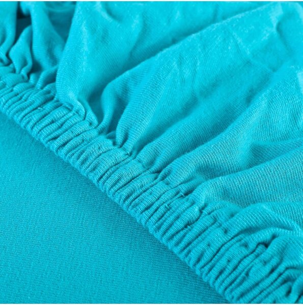 EMI türkizkék 100% pamutjersey gumis lepedő, Gyerek lepedő 70x140