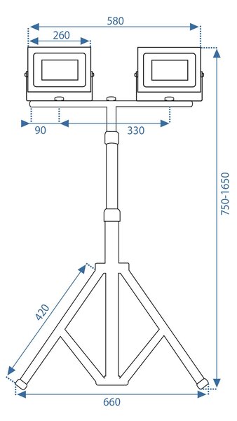 Toolight Rea, Halogén LED épületek állványon RSL006-2x100N, OSW-10206