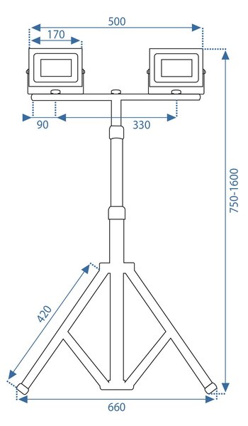 Toolight Rea, Halogén LED épületek állványon RSL005-2x50N, OSW-10204