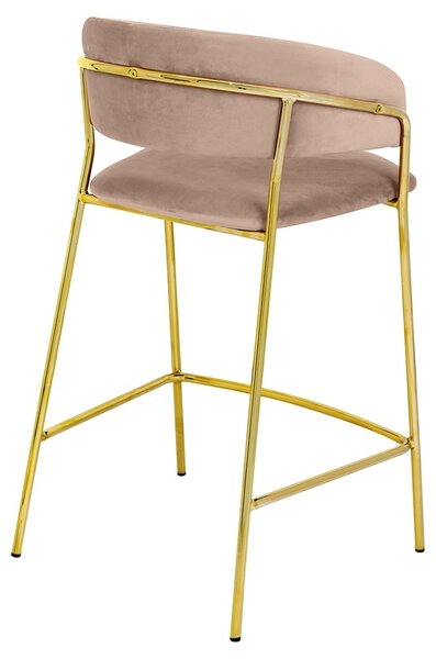 King Home Margo Bárszék Velúr Kaki Arany Vázzal