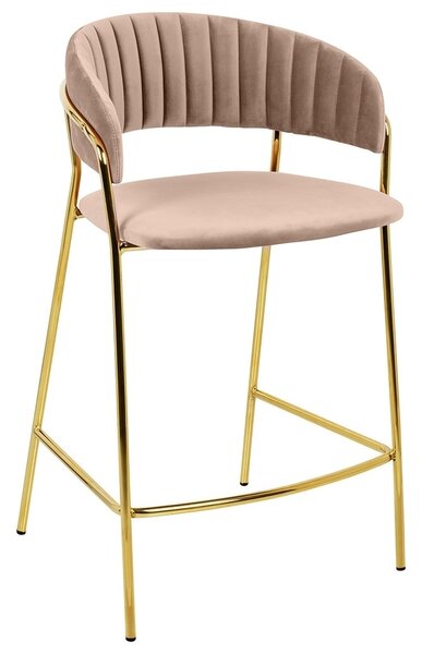 King Home Margo Bárszék Velúr Kaki Arany Vázzal