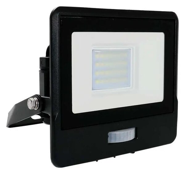V-TAC beépített mozgásérzékelős LED reflektor 20W meleg fehér, fekete házzal - SKU 20259