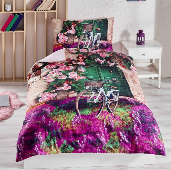 Violet Deluxe 3D pamut ágyneműhuzat, A standard egyszemélyes ágy szett tartalma: 1x 140x200 + 1x 70x90