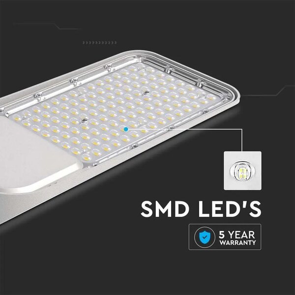V-TAC utcai LED lámpa, térvilágító ledes lámpatest 30W hideg fehér, 100 Lm/W - SKU 20423