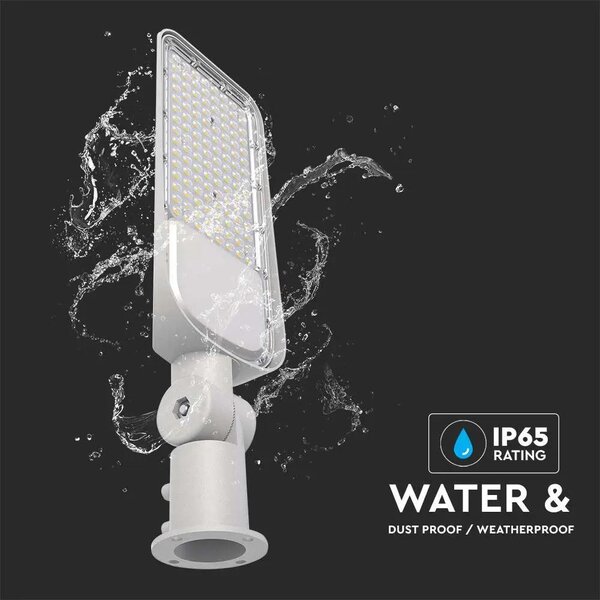 V-TAC utcai LED lámpa, térvilágító ledes lámpatest 30W hideg fehér, 100 Lm/W - SKU 20423