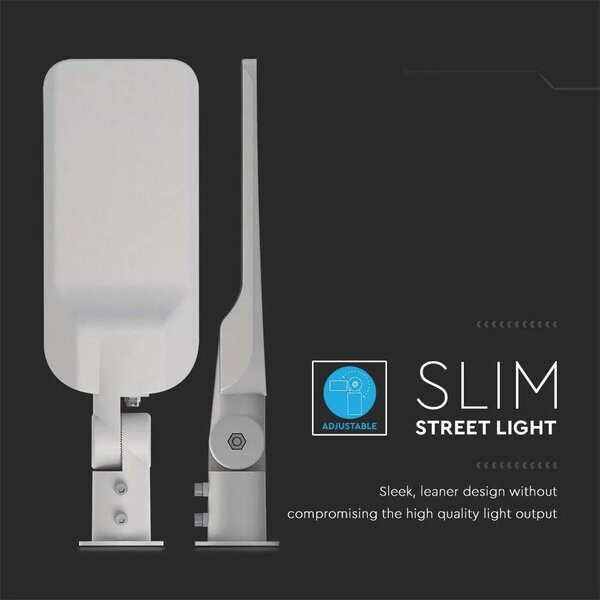 V-TAC utcai LED lámpa, térvilágító ledes lámpatest 30W hideg fehér, 100 Lm/W - SKU 20423