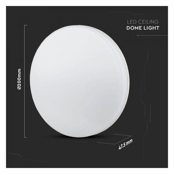 V-TAC 15W kerek, mennyezeti LED lámpa, meleg fehér, 120 Lm/W - SKU 2113889